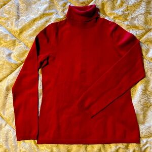 Red turtle neck sweater